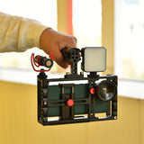 Professional Smartphone Video Cage Stabilizer Phone Holder with Top Handle for IPhone 13 12 PRO Cinematic Filmmaker