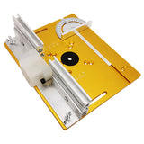 Router Table Insert Plate for Woodworking Benches Table Saw with Miter Gauge Guide Aluminium Profile Fence Sliding Brackets