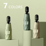 New Cute Automatic Mini Umbrella Rain Women UV Protection Five Folding Umbrellas Sun Colorful 8 Ribs Windproof Parasol UPF50+