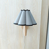 Xianfan new Japanese style wood base Kitchen bedroom studying wall lamp with vintage cloth petal lampshade E27 night light