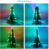 DIY Electronic Kit 7 Colors 3D Christmas Tree LED Flash Kit Three-Dimensional Colorful RGB LED Circuit Fun Suite Christmas Gift