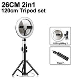 LED Ring Light with Tripod Stand With Makeup Mirror Ring Lamp Selfie Stick Studio Photography Lights For Video Live YouTube