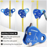 Red, Blue Practical Rope Grip Safety Outdoor Climbing Fall Prevention Easy Install Self Locking Protective Ascender