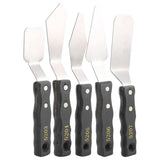 5pc Lettering Pen Palette Knives Kit Spatula Black Wood Handle Stainless Steel Oil Painting Scrape Acrylic Paint Artist Knife