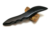 Black Bian Stone Gouache Scraper Massage Stick Knife Shape Body Point Meridian Massager Physical Therapy Gua Sha Beauty Tool
