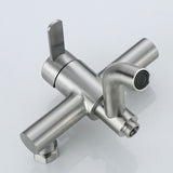 304 Stainless Steel Wall Mount Cold Hot Water Mixer Triple Valve Long Nozzle Tap Bathroom Shower Faucet
