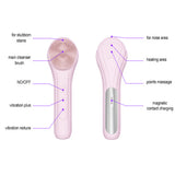 Electric Facial Cleansing Brush With Hot Compress Silicone Face Cleansing Brush Device For Deep Cleaning Massaging Skin Scrubber