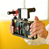 Professional Smartphone Video Cage Stabilizer Phone Holder with Top Handle for IPhone 13 12 PRO Cinematic Filmmaker