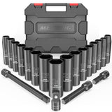 Universal Socket Metric Impact Socket Set For Car Motorcycle Repair Tool 20PCS 1/2" Drive Wrench Part Deep Cr-V Impact Socket