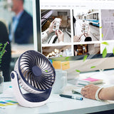 Desk Fan Small Table Fan With Strong Airflow Ultra Quiet Portable Fan Speed Adjustable Head 360Rotatable Mini Personal Fan For
