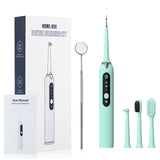 Electric Dental Calculus Remover Ultrasonic Vibration Tooth Tartar Scraper Cleaning Tool Toothbrush Cleaner with 4 Heads 3 Model
