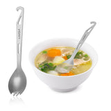 Lixada 3-in-1 Spork Stainless Steel Spork with Bottle Opener Lightweight Outdoor Dinner Spork Flatware for Travel Camping