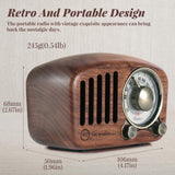 R919 Classical Retro Radio Receiver Portable Mini Wood FM SD MP3 Radio Stereo Bluetooth Radio Speaker AUX USB Rechargeable Radio