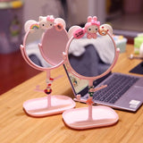 Cartoon Desktop Makeup Mirror Double sided Desktop Princess Mirror Cute Girl Student Dressing Mirror With Storage Mirror