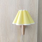 Xianfan new Japanese style wood base Kitchen bedroom studying wall lamp with vintage cloth petal lampshade E27 night light