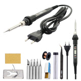 New Adjustable Temperature Electric Soldering Iron 220V 110V 60W 80W Welding Solder Rework Station Heat Pencil Tips Repair Tool
