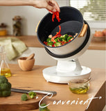 220V Electric Automatic Stir Frying Pot Non-Stick Multifunction Electric Food Stirring Wok Fast Heating Removable Pot