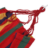 190cm x 80cm Stripe Hang Bed Canvas Hammock 120kg Strong and Comfortable (Red)