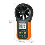 PEAKMETER Digital Anemometer Professional Wind Speed Meter LCD Digital Anemometer Air Volume/Temperature/Humidity Detector