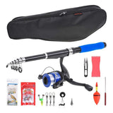 LEO Telescopic Fishing Rod and Reel Combos Full Kit Entry-Level Fishing Sea Rod Kit 195cm