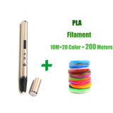Lihuchen 3D Pen RP900A DIY 3D Printing Pen Support  ABS/PLA Filament 1.75mm Creative Toy Gift For Kids Design Drawing