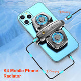K4 Mobile Phone Radiator With Smartphone Temperature Display Dual Cooling Fan PUBG Gamer Phone Cooler For iPhone Samsung Xiaomi