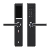 Tuya Fingerprint Electronic RF Card Password Mechanical Key Smart Door Lock Suitable For Wooden Doors