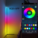 Nordic Modern Simple Remote Control RGB Corner Floor Lamp  for Living Room Bedroom Atmosphere Standing Indoor Light