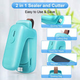 Bag Sealer Mini,2 In 1 Heat Sealer &amp; Cutter Portable Bag Sealer Machine Food Saver For Plastic Bags Storage Snack