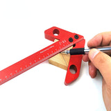 Aluminum Alloy Square Center Scribe Center Finder 45/90 Degree Right Angle Line Gauge Carpenter Ruler Woodworking Measuring Tool