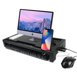 Computer Monitor Stand Display Heightening Bracket Monitor Riser Stand with 3Pcs USB Port Desktop Organizer with Phone Holder