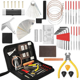 Guitar Repairing Cleaning Tools Set Stringed Instrument Fretboard Maintenance Tools Bag for Electric Acoustic Guitar Ukulele