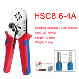 Crimping Pliers Tubular Terminal Hand Tools HSC8 6 - 4A 0.25 - 10mm2 6 - 6A 0.25 - 6mm2 Electrical Mini Wire Ferrule Clamp Kit