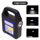 Portable Solar Lantern COB LED Work Lamp Waterproof  Emergency Spotlight USB Rechargeable Hand lamp for Outdoor Hiking Camping