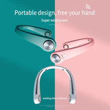 Mini Hand Free Neck Fan,Wearable USB Portable Lazy Neckband Hanging Sport Halter Fan Air Cooler for Outdoor Travel