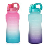 2 Pcs Handle, Large-Capacity Bounce Cover With Straw, Outdoor Sports Bottle, 2000 Ml &amp; 3800ML B