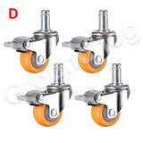 4Pcs/Set Swivel Furniture Caster 1.5 inch Heavy Duty 120kg Orange Swivel Castor Wheels Trolley Ultra Quiet Nylon Castor Wheels