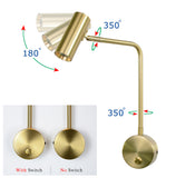 LED Indoor lighting Golden Decor wall lamps 7W with switch for bedroom Bedside Living room Aisle sconces Luminaire Minimalist