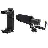 Camera Microphone Professional Photography Interview Microphone with Mobile Phone Clip Holder Hot Shoe Adapter Mount