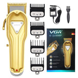 Professional cordless electric hair clipper full metal housing barber hair trimmer rechargeable haircut machine adjustable