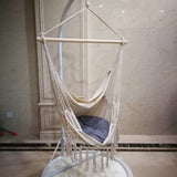 Portable Camping Beach Hammocks Chair Bohemia Style Cotton Rope Net Swing Rope Balcony Indoor Garden Tassels Seat