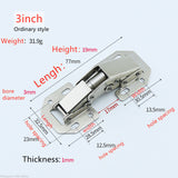 4Pcs/Lot 3-4Inch 90Degree Not Drilling Hole Cabinet Hinge Cabinet Door Soft Closing  Hydraulic Buffer Hinge Furniture Hardware