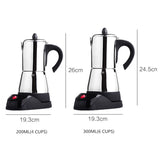 304 Stainless Steel Electric Geyser Moka Coffee Maker Mocha Moka pot Stovetop Filter Percolator гейзерная кофеварка для плиты