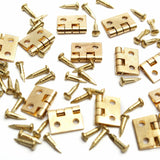 50Pcs Copper Super Mini Folding Hinge Wooden Jewelry Box Hinge Fittings Dollhouse Wood Door Butt Hinge Hardware Nail