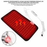 3 Modes Adjustable Red Light Knee Therapy Device Pain Relieve Near Infrared Heating Pad for Arthritis Relief Pain Health Care