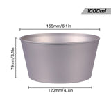 TOMSHOO 1000ml Titanium Salad Bowl Fruit Vegetable Food Storage Container Cooking Pot for Home Outdoor Camping Hiking Picnic