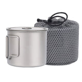 Titanium Cup 550Ml Ultralight Portable Pot Titanium Water Mug Cup For Outdoor Camping Hiking Backpacking