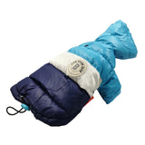 Pet Clothes Autumn/winter Cotton Clothes with Hood Dog Clothes Teddy Puppy Warm Two-legged Cotton Coat Pet Supplies