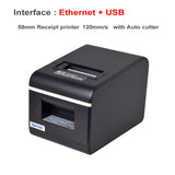 High quality 58mm USB/USB +LAN/Bluetooth+USB port Receipt printer with auto cutter 120mm/s Bill printer