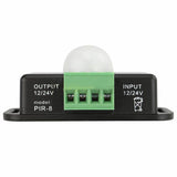 2 X DC 12V/24V 8A Body Infrared PIR Motion Sensor Switch LED Light Strip Automatic, black